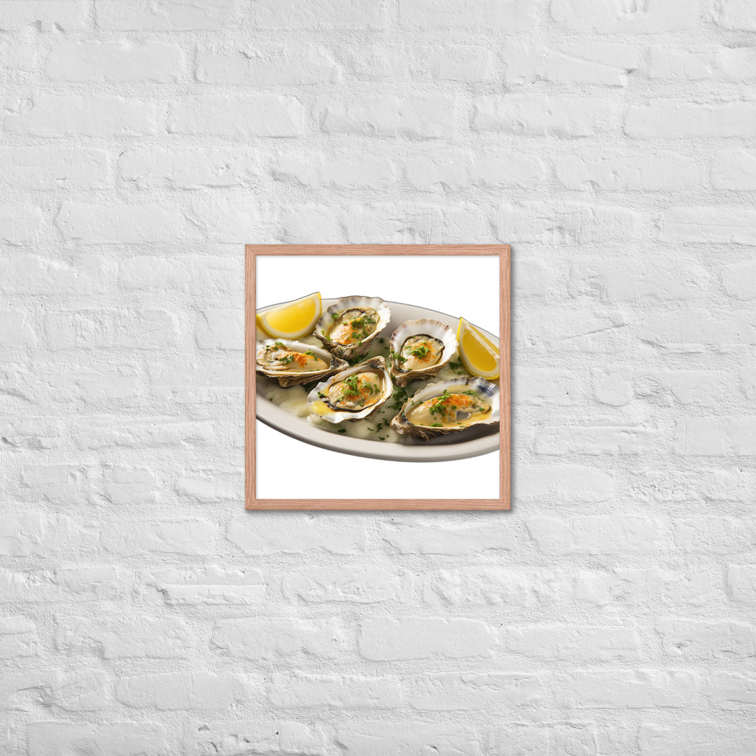 Grilled Oysters with Garlic Butter Framed poster 🤤 from Yumify.AI