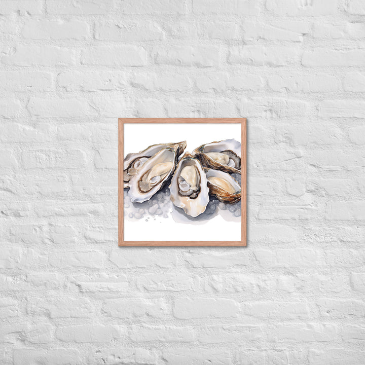 Fresh Raw Oysters Framed poster 🤤 from Yumify.AI