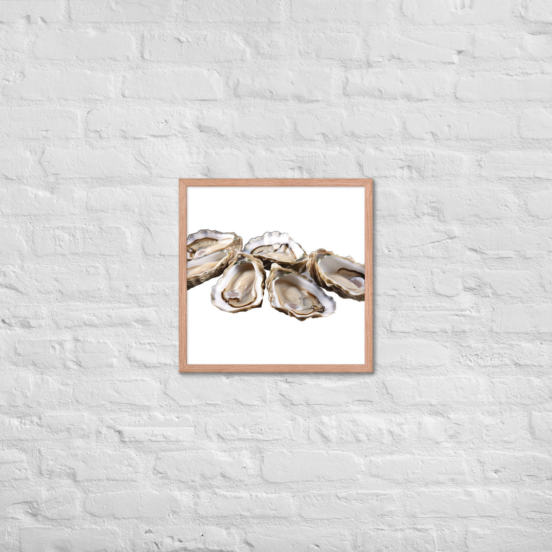 Fresh Raw Oysters Framed poster 🤤 from Yumify.AI