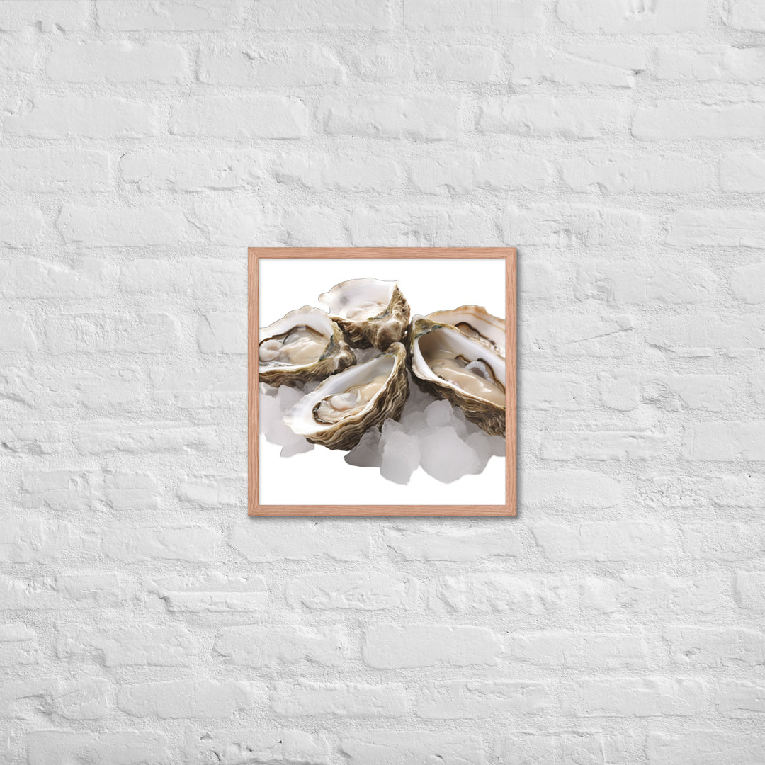 Fresh Raw Oysters Framed poster 🤤 from Yumify.AI