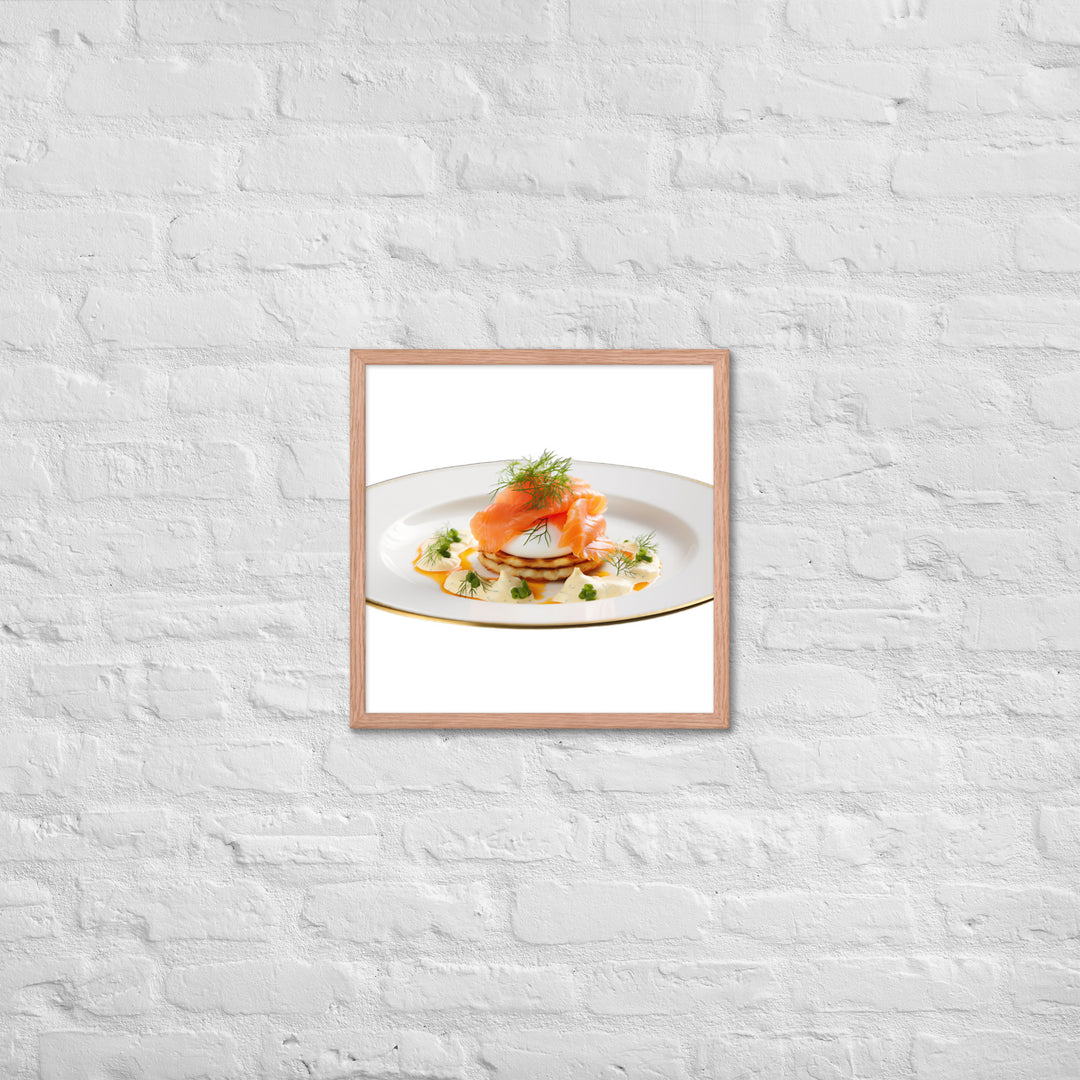 Salmon Eggs Benedict Framed poster 🤤 from Yumify.AI