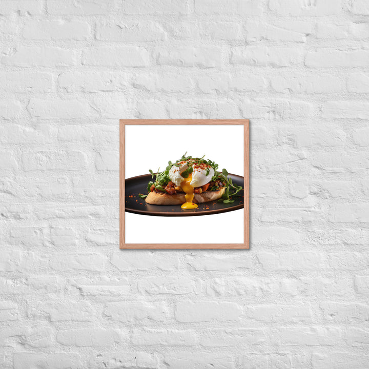 Chorizo Eggs Benedict Framed poster 🤤 from Yumify.AI