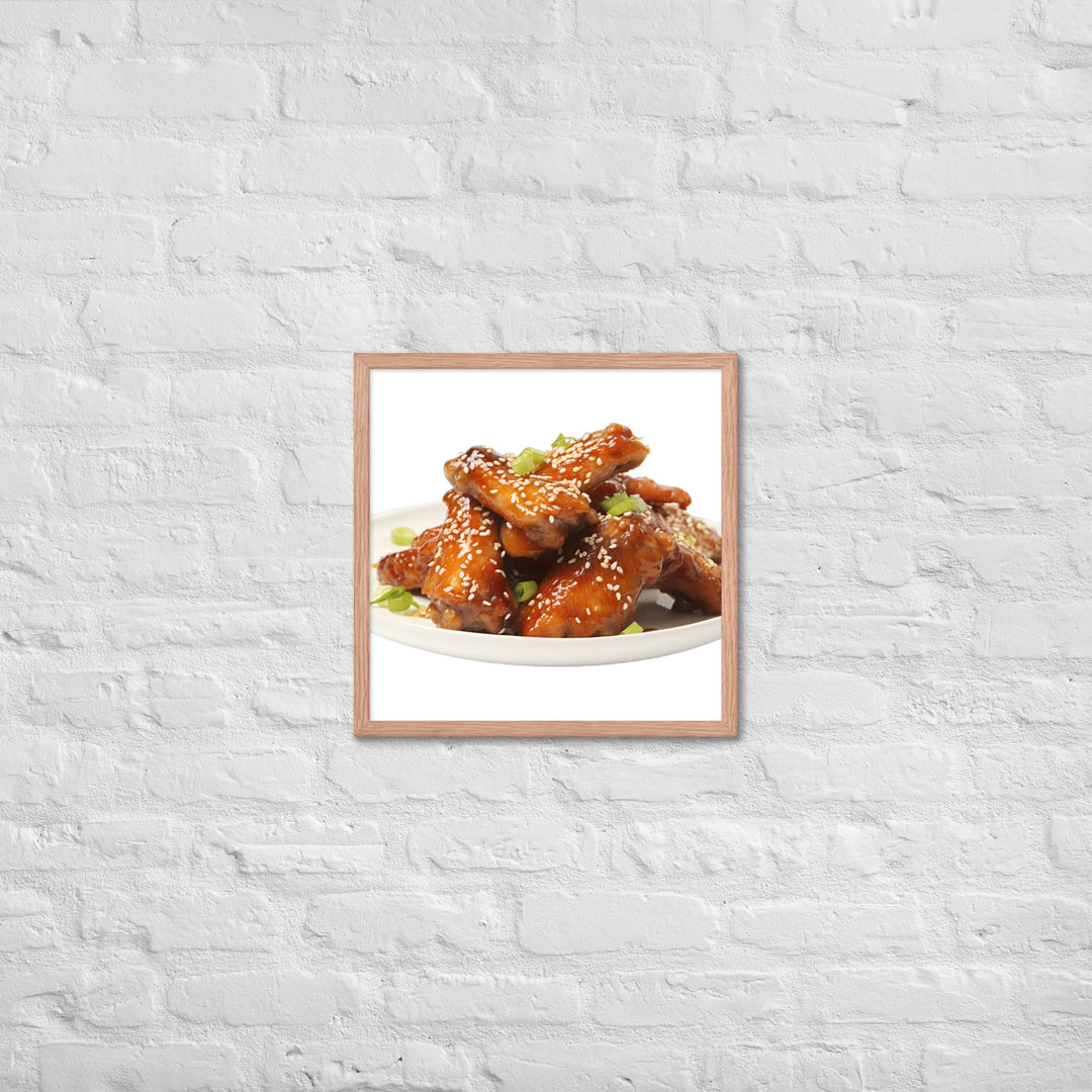 Teriyaki Glazed Chicken Wings Framed poster 🤤 from Yumify.AI