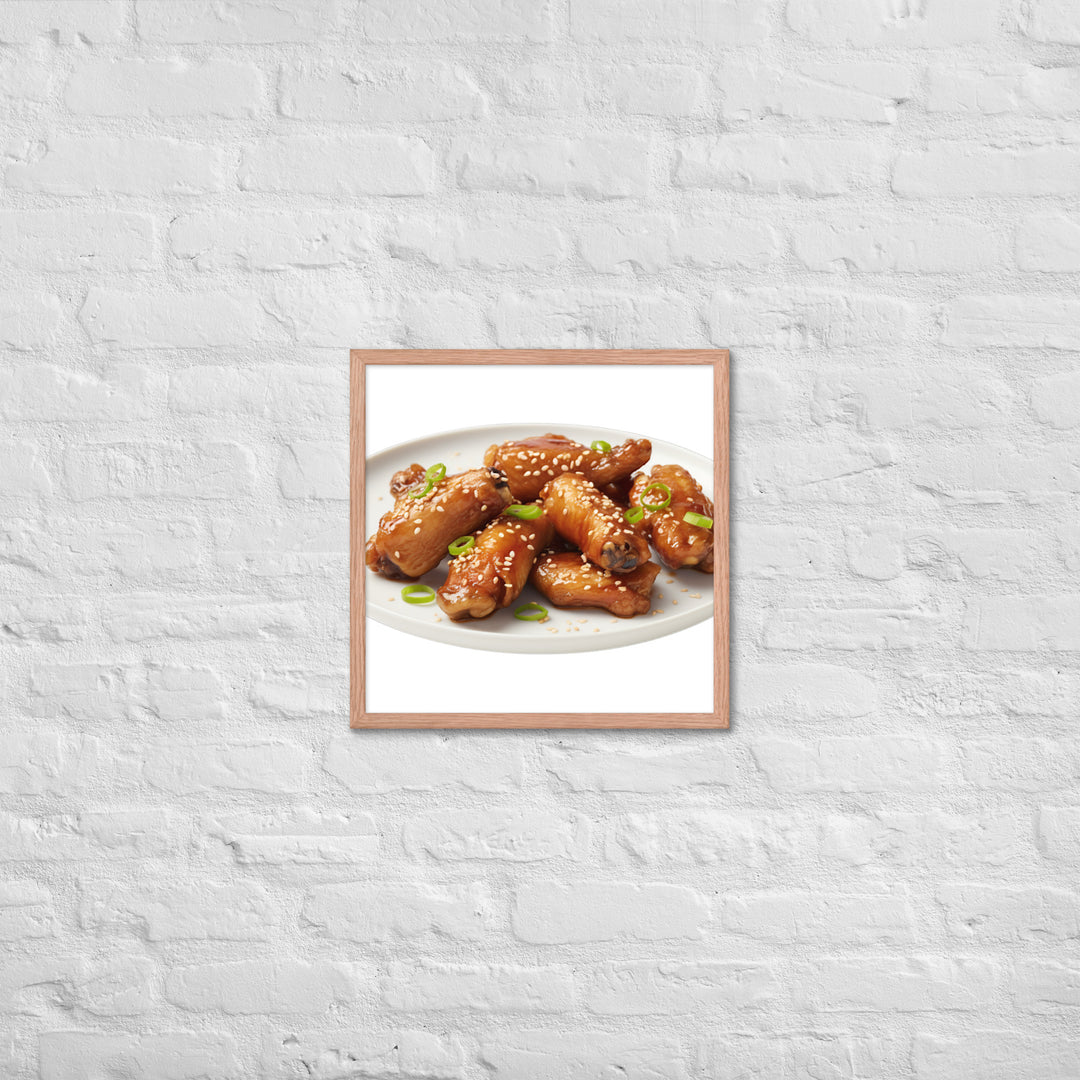 Teriyaki Glazed Chicken Wings Framed poster 🤤 from Yumify.AI