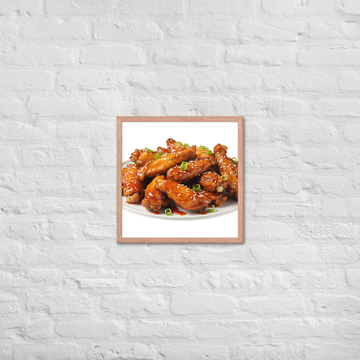 Teriyaki Glazed Chicken Wings Framed poster 🤤 from Yumify.AI