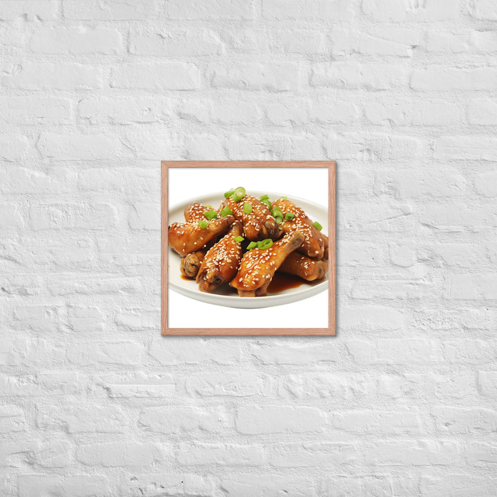 Teriyaki Glazed Chicken Wings Framed poster 🤤 from Yumify.AI