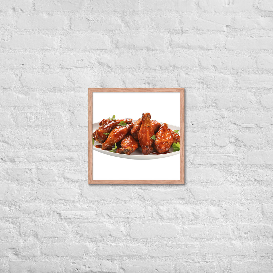 Sweet BBQ Chicken Wings Framed poster 🤤 from Yumify.AI