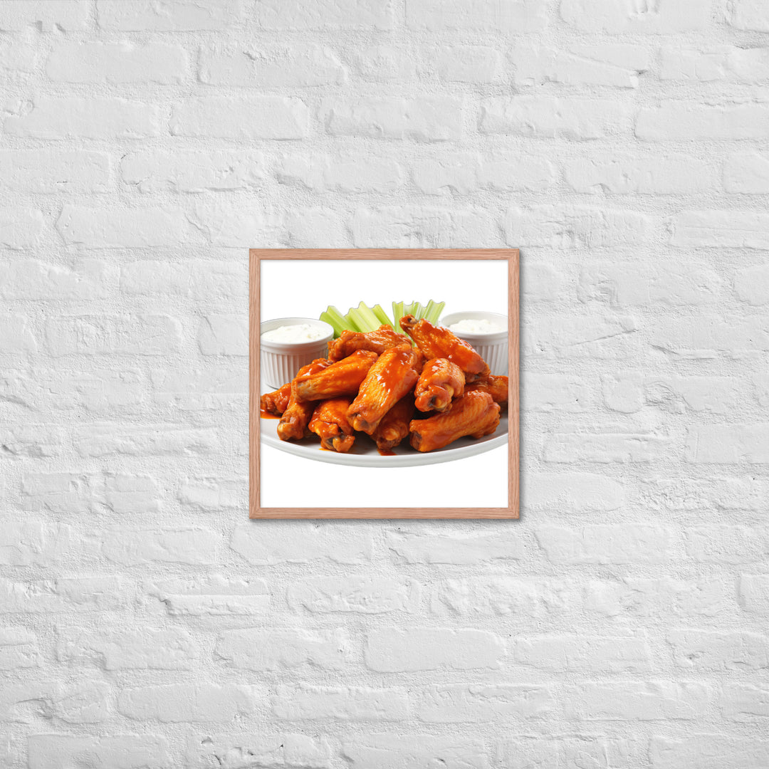 Spicy Buffalo Chicken Wings Framed poster 🤤 from Yumify.AI