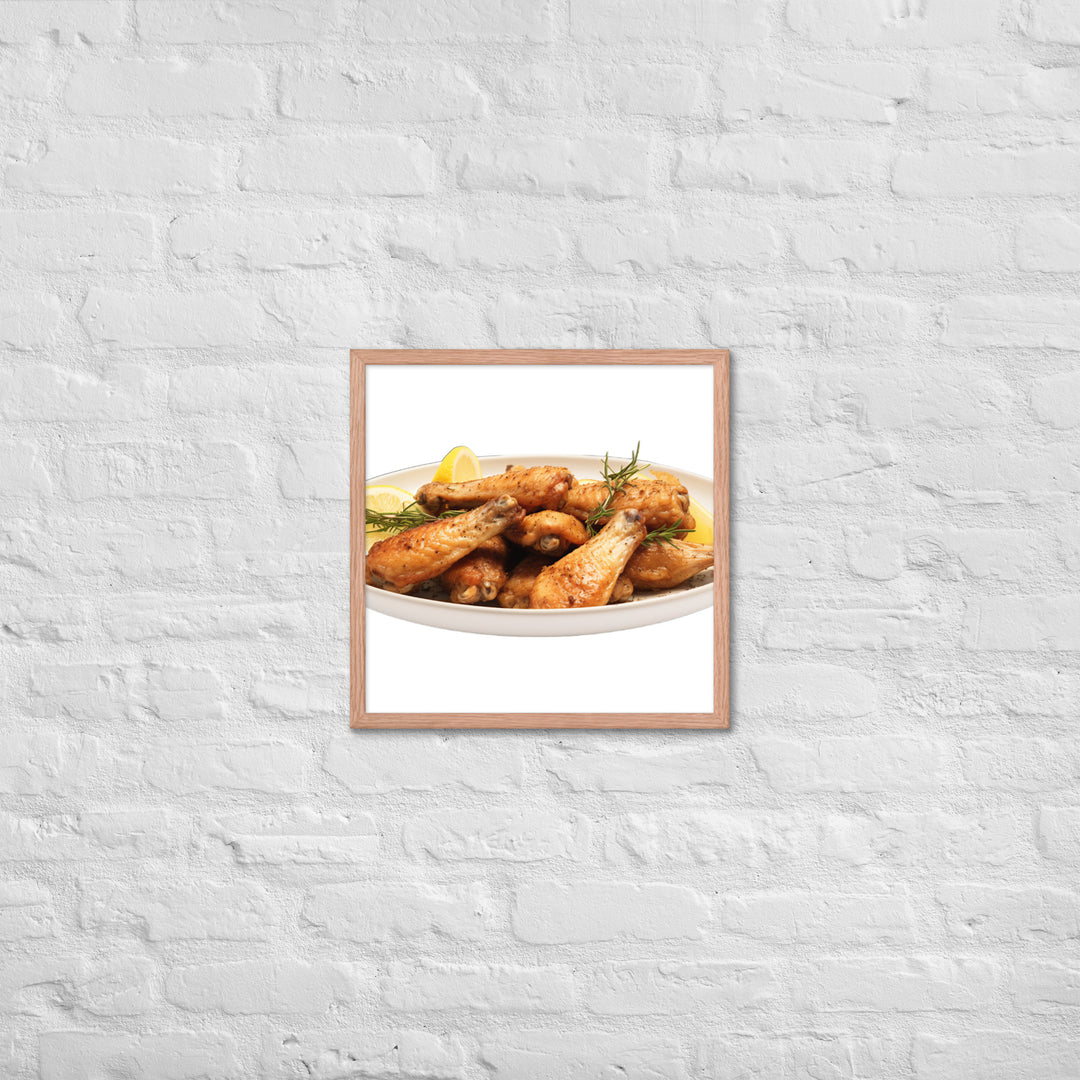 Lemon Pepper Chicken Wings Framed poster 🤤 from Yumify.AI