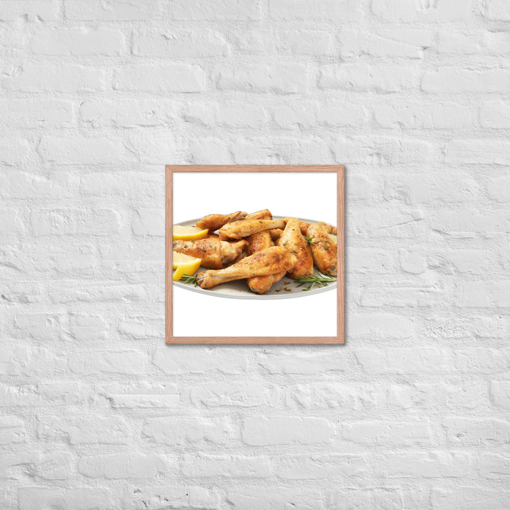 Lemon Pepper Chicken Wings Framed poster 🤤 from Yumify.AI