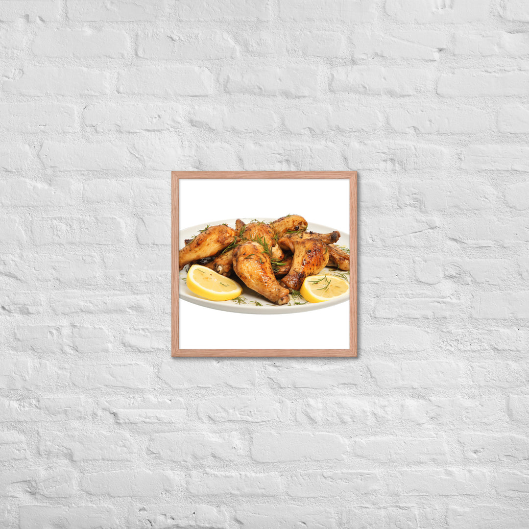 Lemon Pepper Chicken Wings Framed poster 🤤 from Yumify.AI