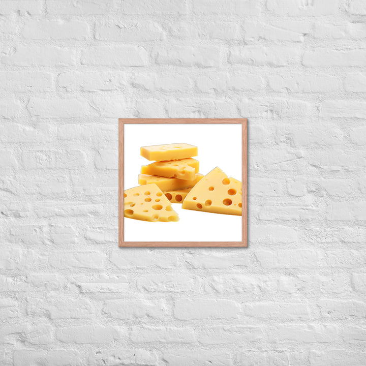 Swiss Cheese Slices Framed poster 🤤 from Yumify.AI