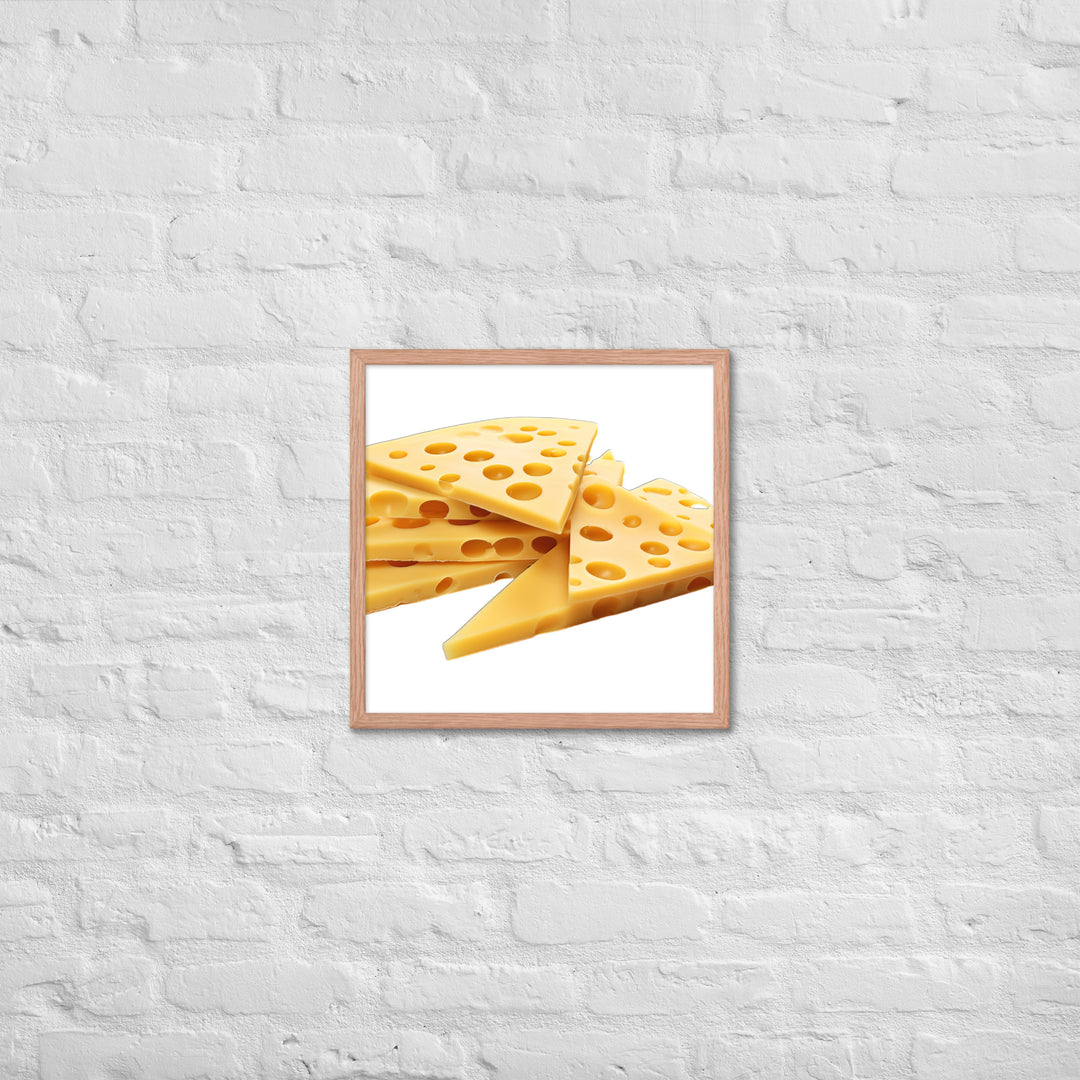 Swiss Cheese Slices Framed poster 🤤 from Yumify.AI