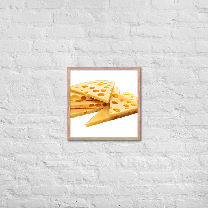 Swiss Cheese Slices Framed poster 🤤 from Yumify.AI