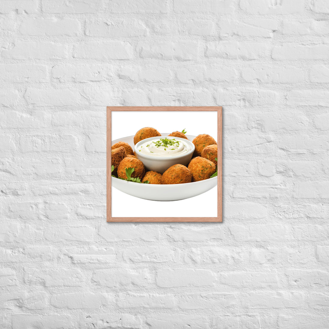 Spicy Falafel with Dipping Sauce Framed poster 🤤 from Yumify.AI