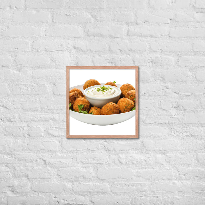 Spicy Falafel with Dipping Sauce Framed poster 🤤 from Yumify.AI