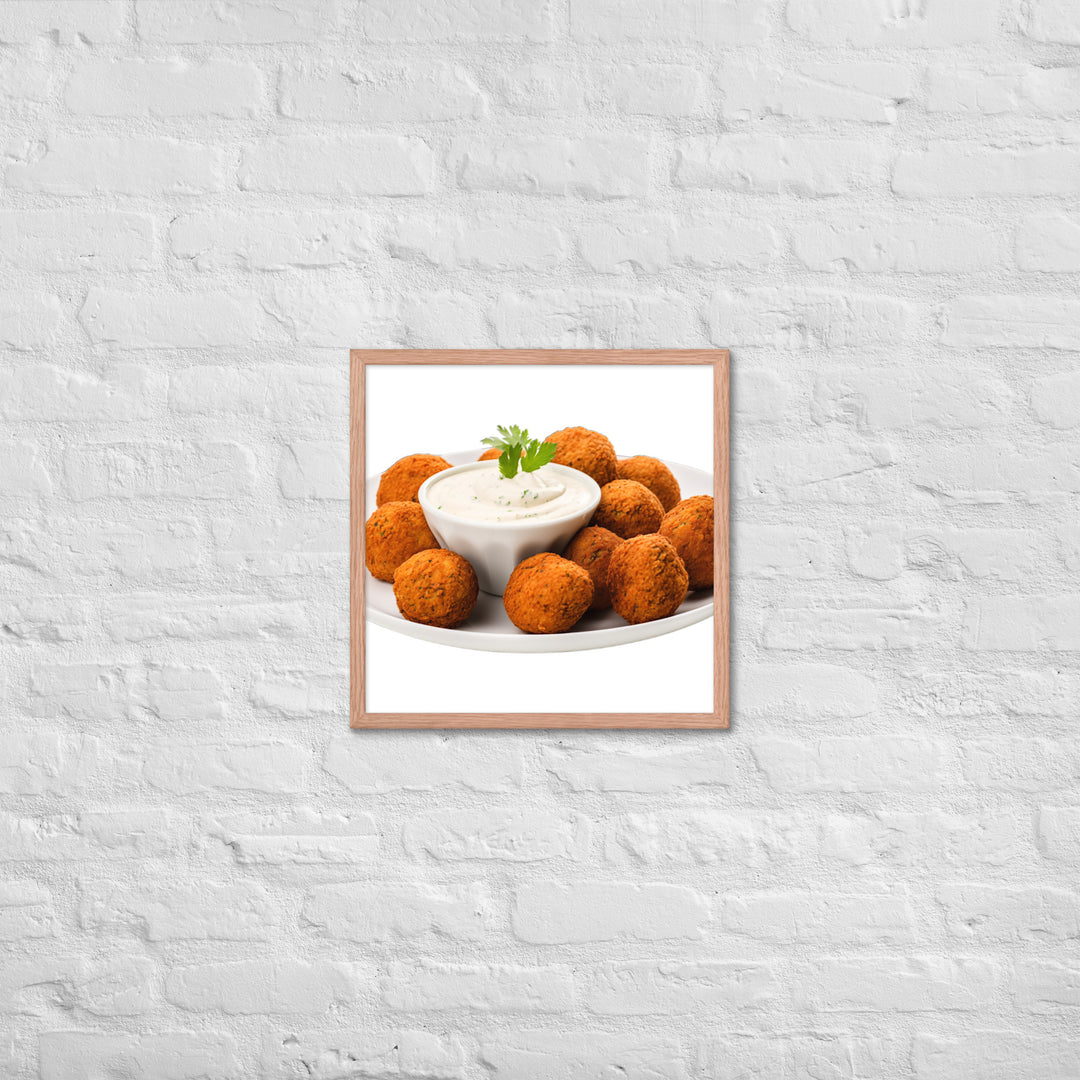 Spicy Falafel with Dipping Sauce Framed poster 🤤 from Yumify.AI