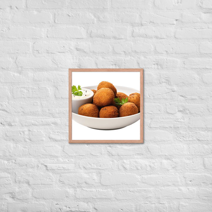 Spicy Falafel with Dipping Sauce Framed poster 🤤 from Yumify.AI