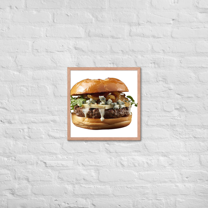 Gourmet Blue Cheese Burger Framed poster 🤤 from Yumify.AI