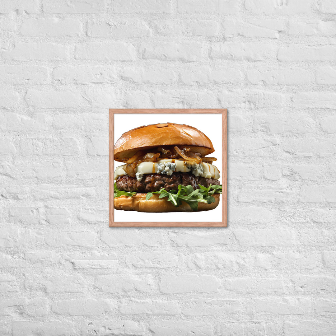 Gourmet Blue Cheese Burger Framed poster 🤤 from Yumify.AI