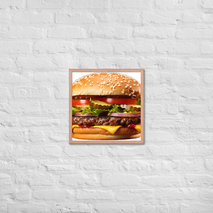 Classic Juicy Beef Burger Framed poster 🤤 from Yumify.AI
