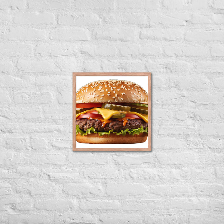 Classic Juicy Beef Burger Framed poster 🤤 from Yumify.AI