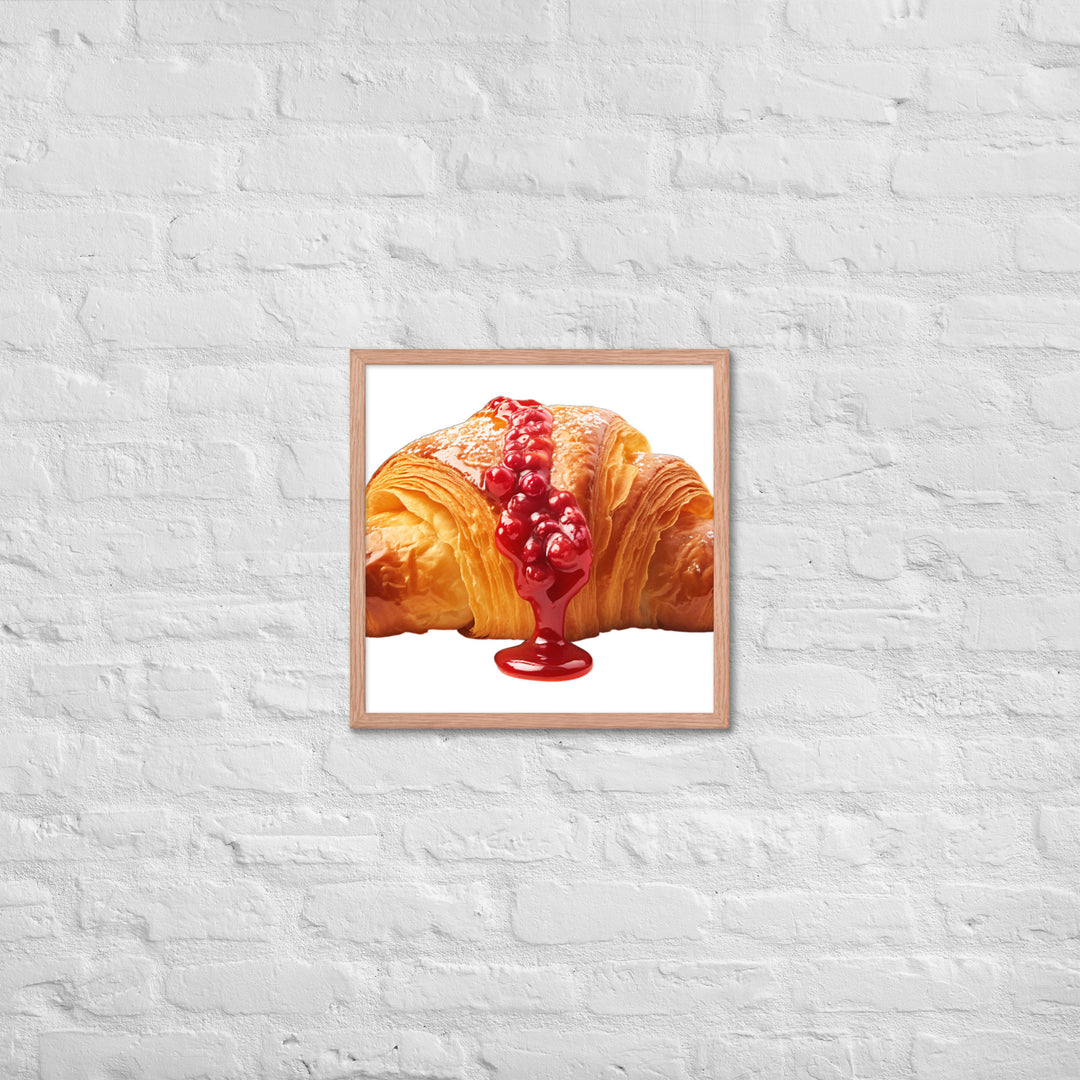 Raspberry Jam Croissant Framed poster 🤤 from Yumify.AI