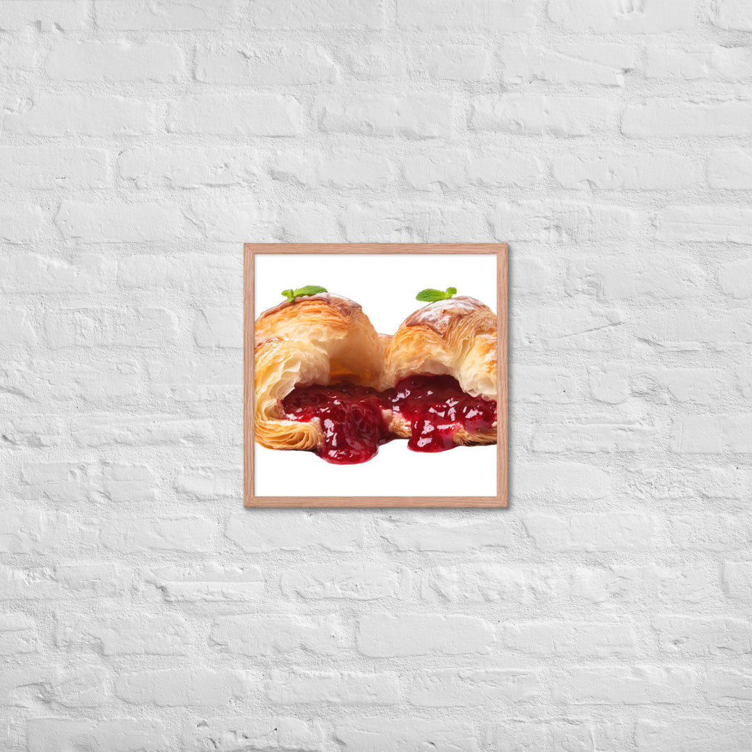 Raspberry Jam Croissant Framed poster 🤤 from Yumify.AI