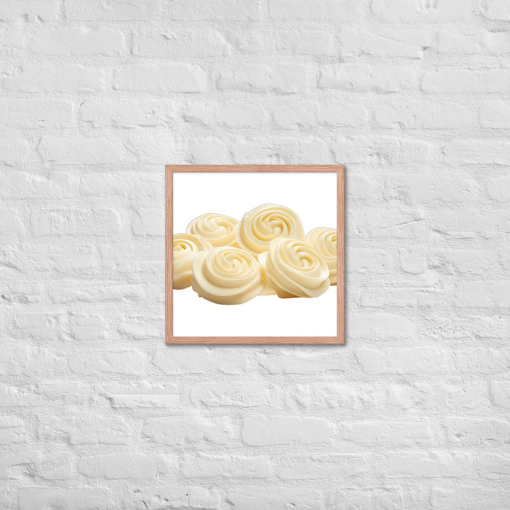 White Chocolate Swirls Framed poster 🤤 from Yumify.AI