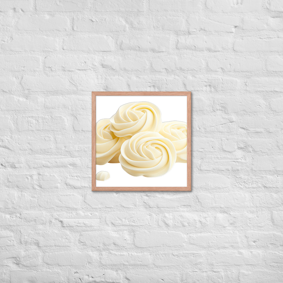 White Chocolate Swirls Framed poster 🤤 from Yumify.AI