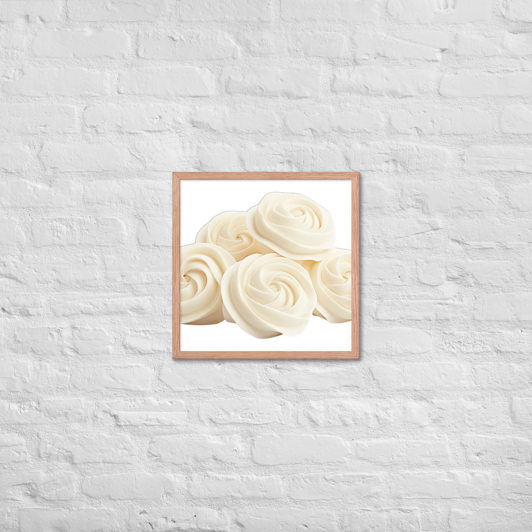 White Chocolate Swirls Framed poster 🤤 from Yumify.AI