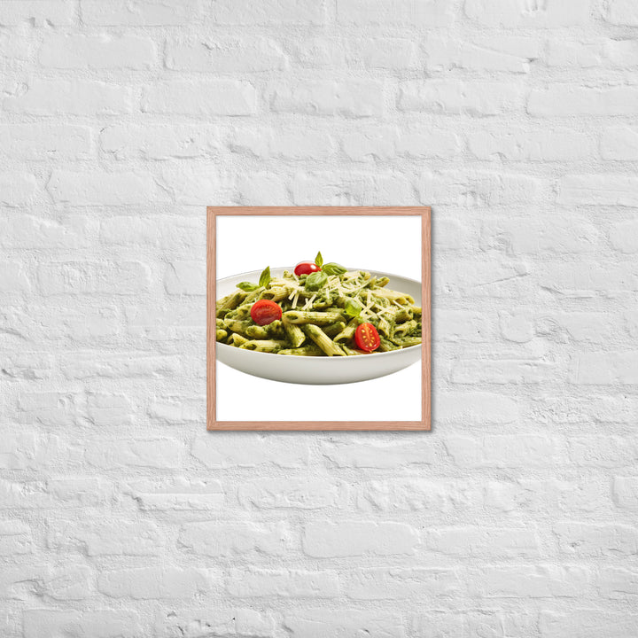 Fresh Basil Pesto Penne Framed poster 🤤 from Yumify.AI