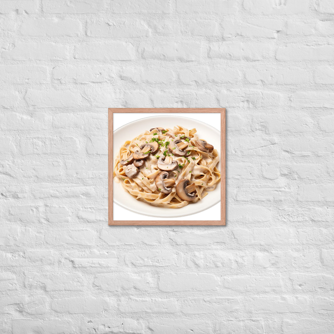 Creamy Mushroom Fettuccine Framed poster 🤤 from Yumify.AI