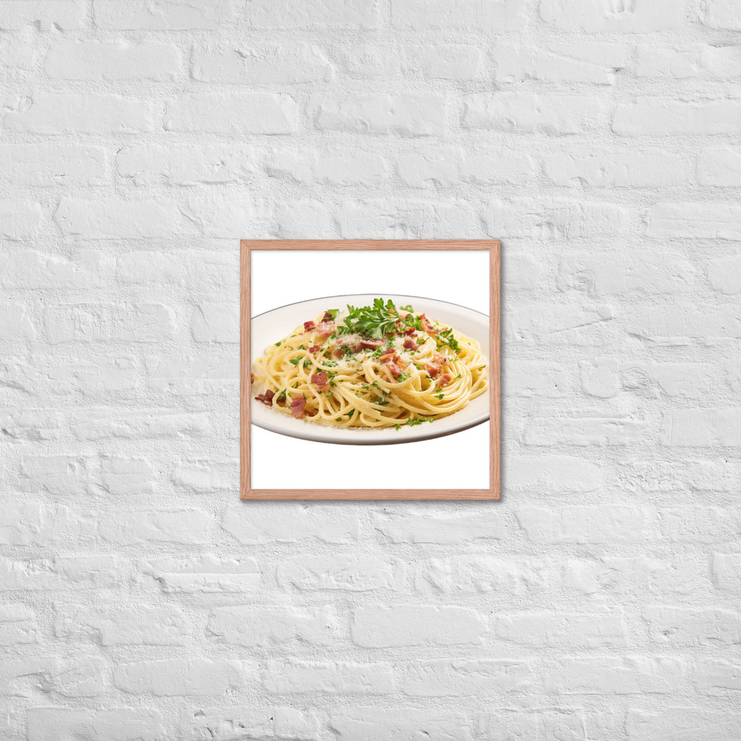 Classic Spaghetti Carbonara Framed poster 🤤 from Yumify.AI