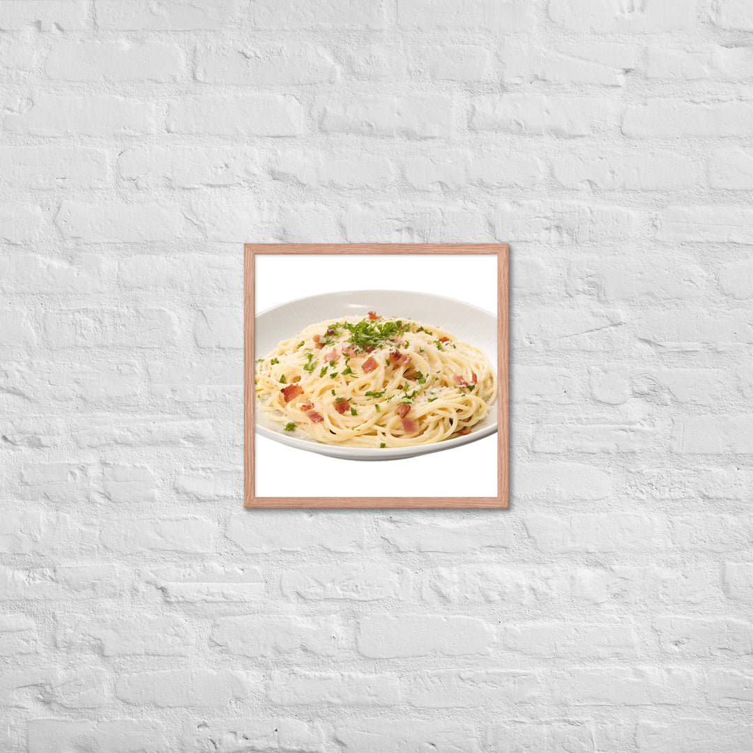 Classic Spaghetti Carbonara Framed poster 🤤 from Yumify.AI