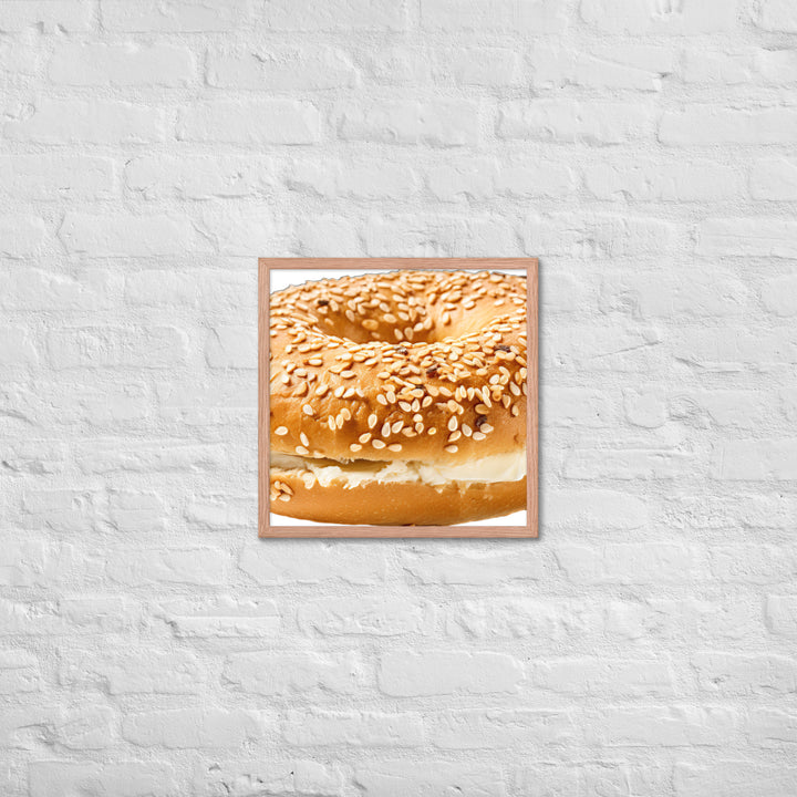 Sesame Seed Bagel Framed poster 🤤 from Yumify.AI