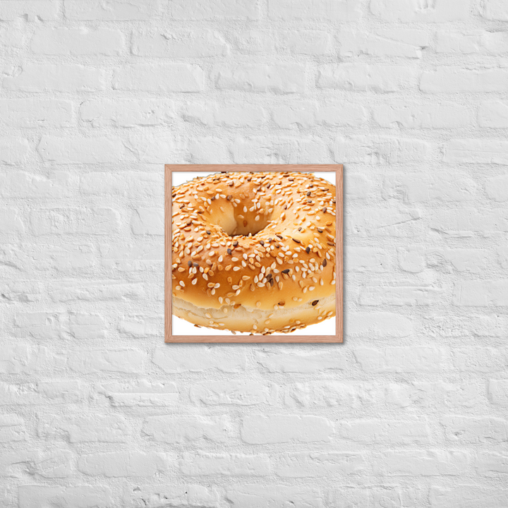 Sesame Seed Bagel Framed poster 🤤 from Yumify.AI