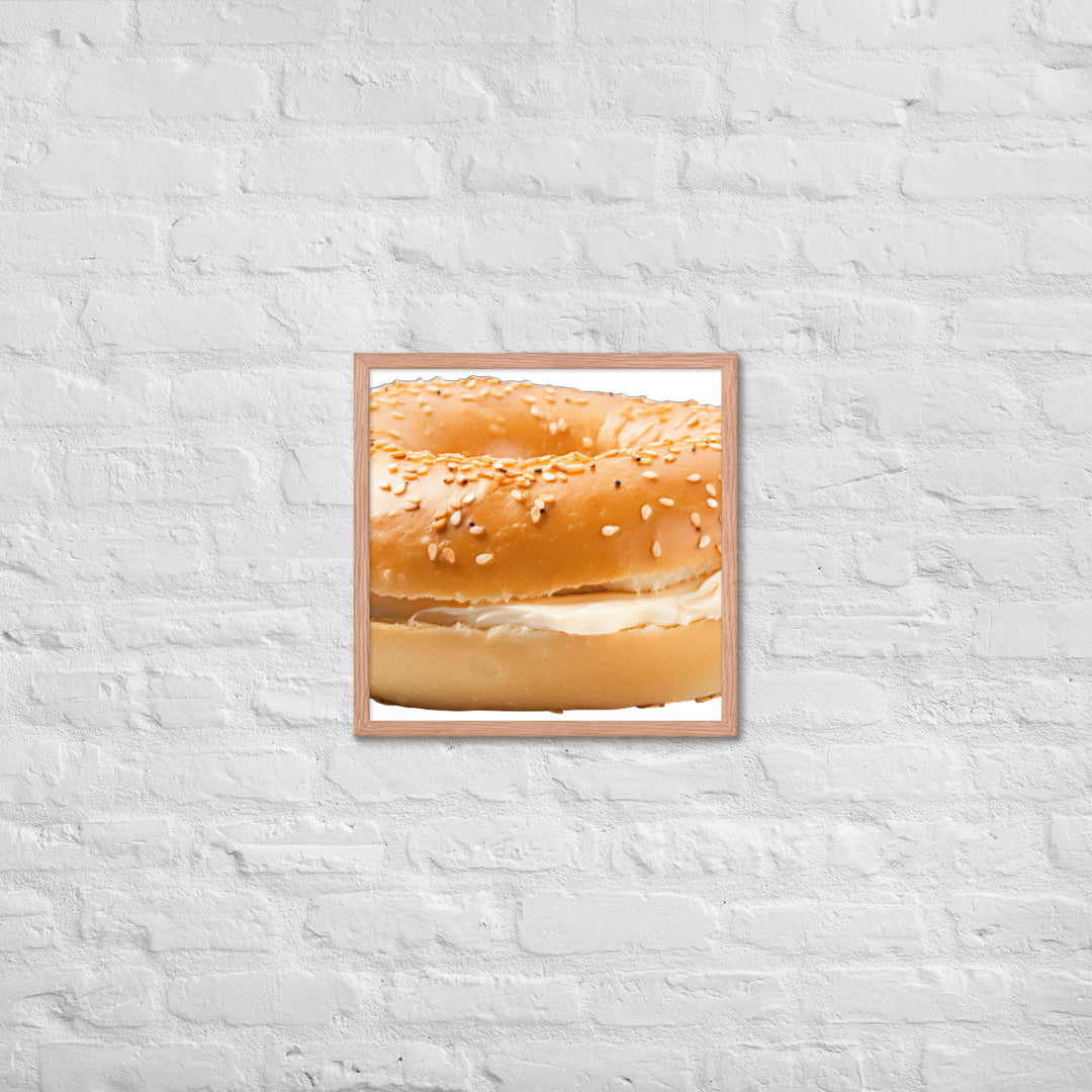 Classic Plain Bagel Framed poster 🤤 from Yumify.AI