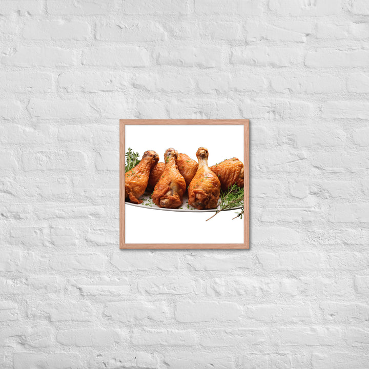 Buttermilk Fried Chicken Drumsticks Framed poster 🤤 from Yumify.AI