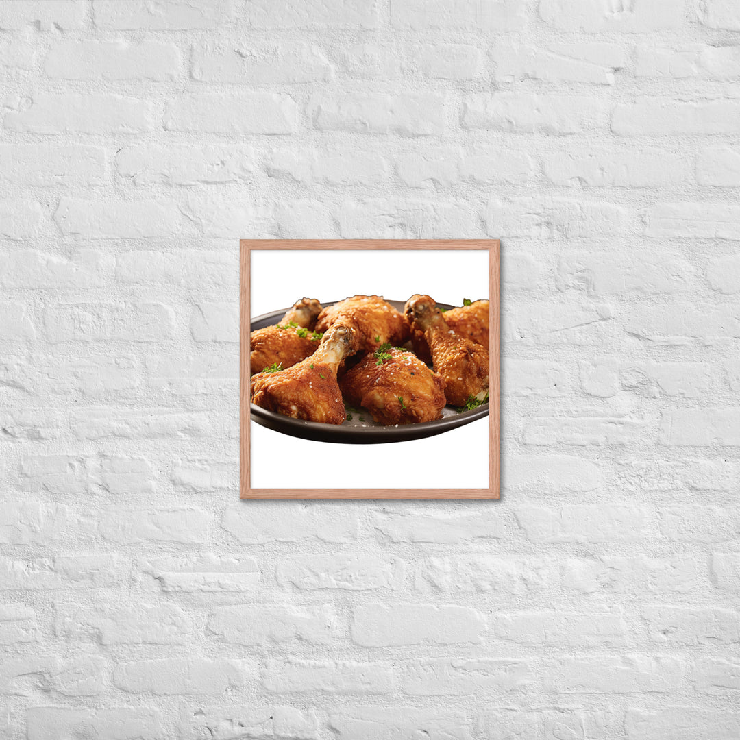 Buttermilk Fried Chicken Drumsticks Framed poster 🤤 from Yumify.AI