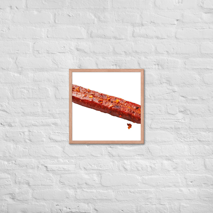 Spicy Beef Sausage Framed poster 🤤 from Yumify.AI