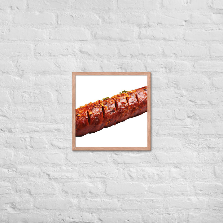 Spicy Beef Sausage Framed poster 🤤 from Yumify.AI