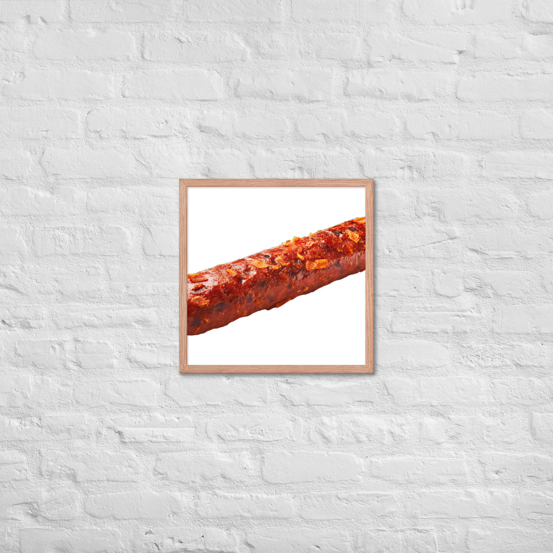 Spicy Beef Sausage Framed poster 🤤 from Yumify.AI