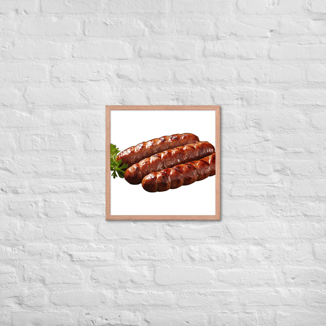 Grilled Pork Sausage Framed poster 🤤 from Yumify.AI