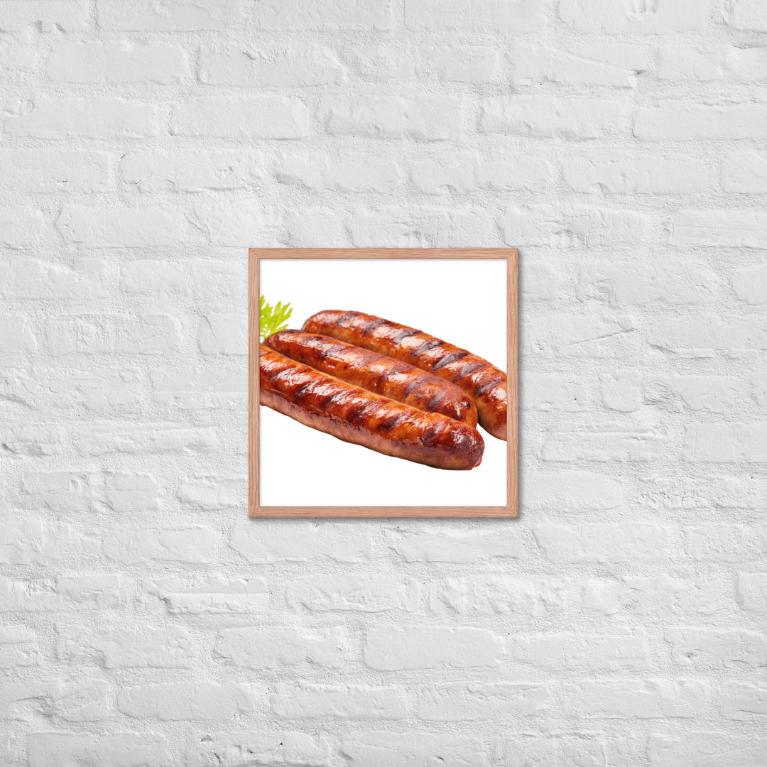 Grilled Pork Sausage Framed poster 🤤 from Yumify.AI