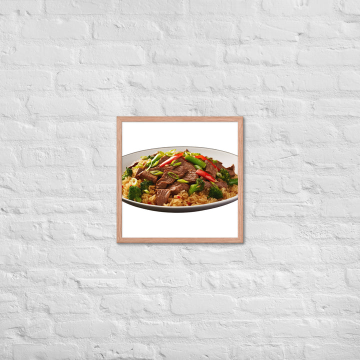 Spicy Beef Fried Rice Framed poster 🤤 from Yumify.AI