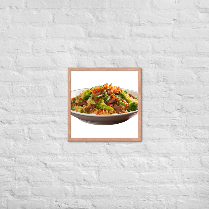 Spicy Beef Fried Rice Framed poster 🤤 from Yumify.AI