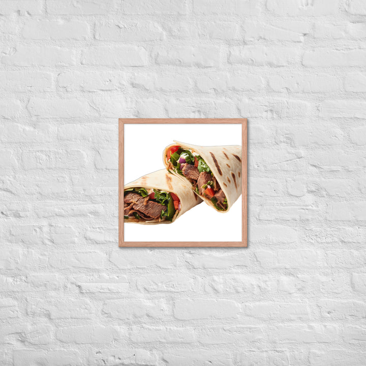 Beef Shawarma Roll Framed poster 🤤 from Yumify.AI