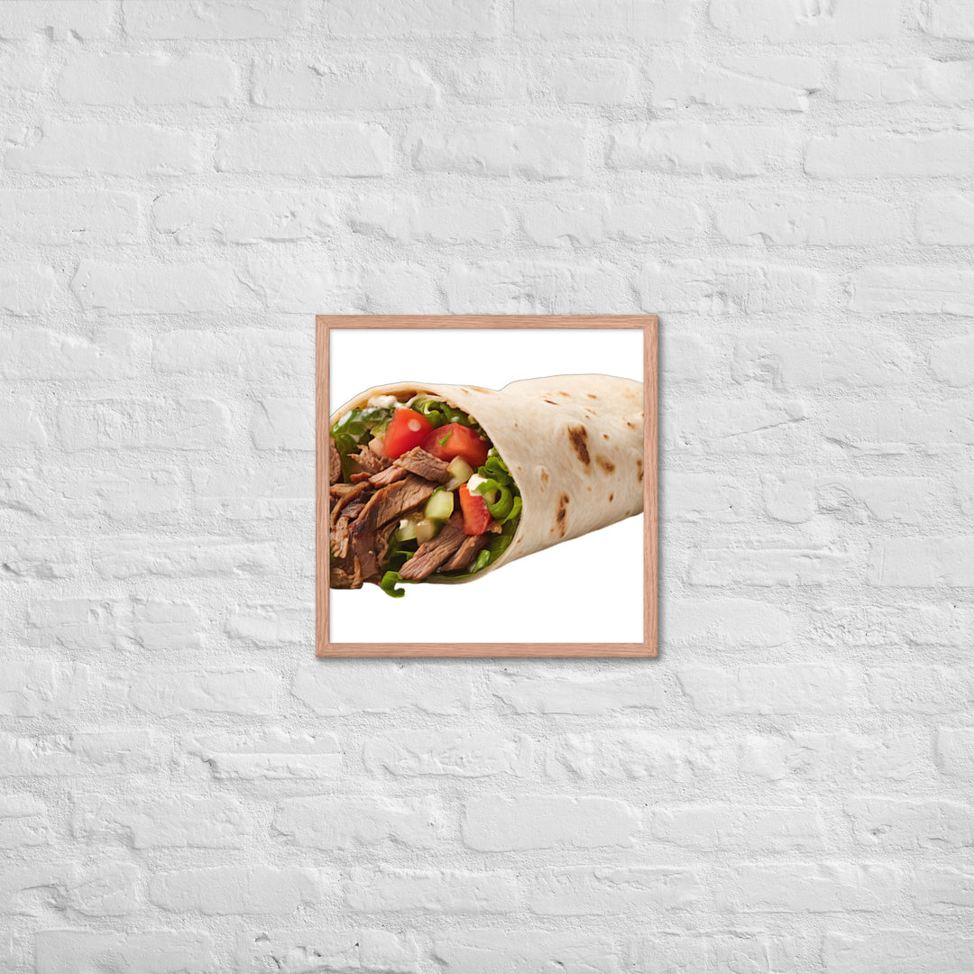 Beef Shawarma Roll Framed poster 🤤 from Yumify.AI