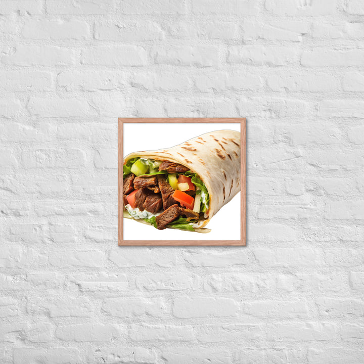 Beef Shawarma Roll Framed poster 🤤 from Yumify.AI